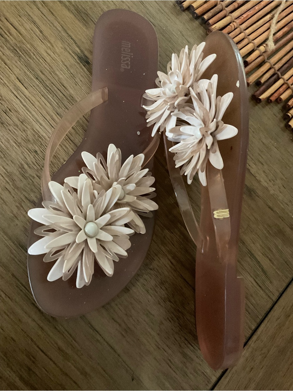 Melissa Flip Flops Flower Jelly Sandals Rubber Y2K Size 9